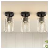 6.5 IN. CLEAR SEEDED GLASS CYLINDRICAL LAMP SHADE