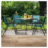 $128 MAINSTAYS ALBANY LANE 5PC DINING SET, TEAL, O
