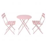 $142 3-PIECE METAL ROUND OUTDOOR BISTRO SET WITH 2