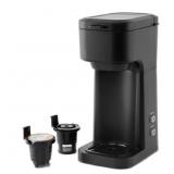 MAINSTAYS BLACK MATTE DUAL BREW COFFEE MAKER, SING