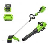 $298 GREENWORKS 60V 16' STRING TRIMMER & 630 CFM 1