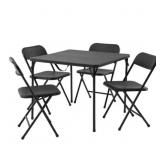 MAINSTAYS 5 PIECE RESIN CARD FOLDING TABLE AND FOU