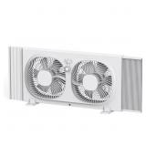 MAINSTAYS 9' 3-SPEED, REVERSABLE TWIN WINDOW FAN,