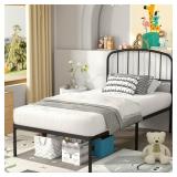 MAINSTAYS CREW TWIN METAL PLATFORM BED WITH CURVED