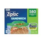 1 LOT (2) ZIPLOC SANDWICH BAGS, 580 CT. (1) 13G TR