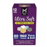 1 LOT (1) ULTRA SOFT 3-PLY FACIAL TISSUES, CUBE BO