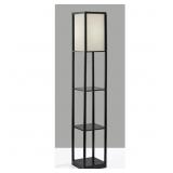 MAINSTAYS 62' PLASTIC BLACK SHELF FLOOR LAMP, SUST