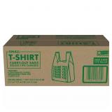 1 LOT (2) SMALL T-SHIRT CARRY-OUT BAGS, 7' X 5' X