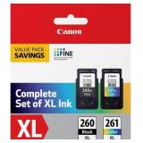 CANON PG-260 XL / CLI-261 XL GENUINE INK VALUE PAC