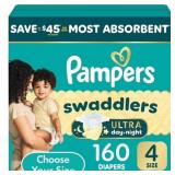 PAMPERS SWADDLERS ULTRA DIAPERS, SIZE 4 (15-34 POU