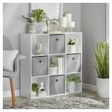 MAINSTAYS 9-CUBE STORAGE ORGANIZER, WHITE
