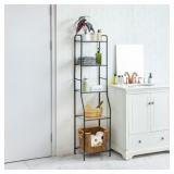 MAINSTAYS MATTE BLACK STEEL 5-SHELF BATHROOM STORA