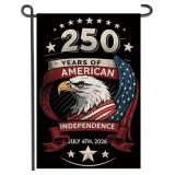 1 LOT (12) 250 ANNIVERSARY USA GARDEN FLAGS 12X18