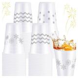JINGMORE 60 PCS WINTER PLASTIC CUPS BULK 16 OZ SNO