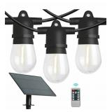 36-FT SOLAR POWERED BLACK STRING LIGHT WITH 15 BUL