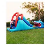 $299 HAPPY HOP SHARK ATTACK DOUBLE SLIDE INFLATABL