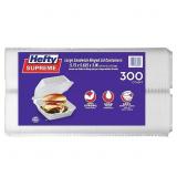 HEFTY SUPREME LARGE SANDWICH FOAM HINGED LID CONTA