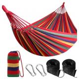 ANYOO COTTON HAMMOCK PORTABLE CAMPING HAMMOCKS FOR
