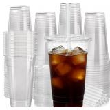 100 PACK 24 OZ LEAK-PROOF CLEAR PLASTIC CUPS WITH