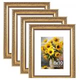JCJMY 8X10 VINTAGE PICTURE FRAME WITH 5X7 MAT SET