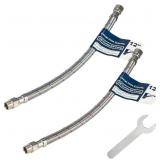 2 PCS 12 INCH FAUCET SUPPLY CONECTOR EXTENSION, 3/