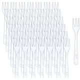 SKYLETY 500 PCS PLASTIC MINI FORKS 3.7 X 0.6 INCH
