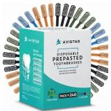 AVISTAR 240 PREPASTED DISPOSABLE TOOTHBRUSHES INDI