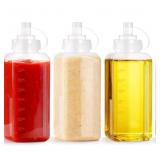 1 LOT OF 3-800ML PLASTIC SQUEEZE BOTTLES, FOOD GRA