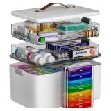 CTIME 3-TIER MEDICINE ORGANIZER WITH PORTABLE PILL