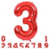 TONIFUL 40 INCH RED LARGE NUMBERS BALLOONS 0-9, NU