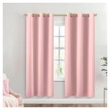 KOUFALL BLUSH PINK CURTAINS 2 PANELS 63 INCH LENGT