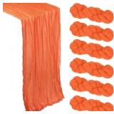 6 PACK ORANGE CHEESECLOTH TABLE RUNNER 10FT GAUZE