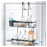 AITATTY OVER THE DOOR SHOWER CADDY HANGING: BLACK
