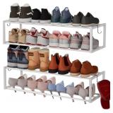 2 PACK EXPANDABLE WALL MOUNTED SHOE RACK, 17"-31"