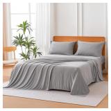 AMAZON BASICS JERSEY KNIT 4-PIECE SHEET SET, WRINK