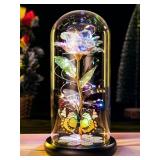 BIRTHDAY GIFTS FOR WOMEN MOM, GALAXY GLASS ROSE IN