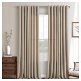 BURLYWOOD BIRCH LINEN CURTAINS 90 INCHES LONG GROM