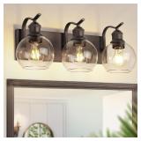 3-LIGHT OIL-RUBBED BRONZE BATHROOM VANITY LIGHT, C