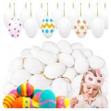 QYYIGUF 80 PCS WHITE PLASTIC EGGS,BLANK EASTER EGG