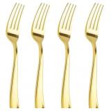 LIACERE 200PCS GOLD PLASTIC FORKS - HEAVYWEIGHT -