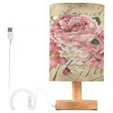 BOLAZ SMALL TABLE LAMP FOR BEDROOM VINTAGE SHABBY