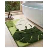 COLOR&GEOMETRY CUTE LEAF BATHROOM RUG, PLUSH ABSOR