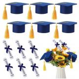 BRELING GRADUATION CENTERPIECE FELT CAP STICKS,BLU