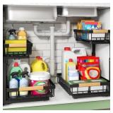 KITSTORACK UNDER SINK ORGANIZER, 2 TIER UNDER THE