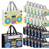 24 PCS 80S90S PARTY FAVOR BAGS NON WOVEN RETRO RAD