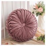 DRYDIET 2-PCS ROUND THROW VELVET PILLOWS DECORATIV