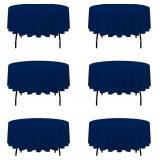 BRILLMAX 6 PACK NAVY BLUE ROUND TABLECLOTHS 70 INC
