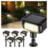 SOLAR SPOT LIGHTS FOR OUTDOOR, WARM LIGHT-6 PACK