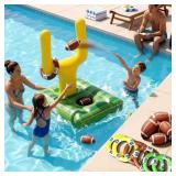 INFLATABLE FOOTBALL POOL RING TOSS GAME - 3-IN-1 F