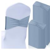 MOUKEREN 100 PCS SPANDEX CHAIR SASHES BOWS BANDS S